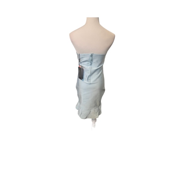 Prettylittlething dusty blue bandage frill hem dress sz US 6 NWT - Picture 6 of 6